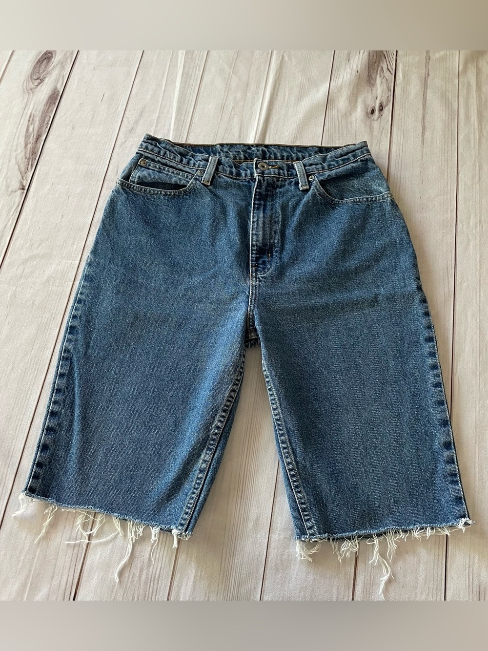 Vintage 90s y2k Faded Glory Denim Shorts Jorts Women’s 14 Blue High Rise Bermuda